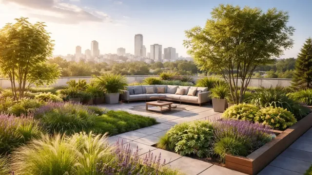 Dach intensywny – ogród na dachu, konstrukcja, warstwy, koszty